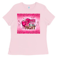 Bubblegum Pink Her fight is our fight Ladies Tee - NancyCooperArtShop