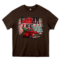 Chocolate Brown Farm Life Christmas Heavy Core Tee - Bettercallsaul