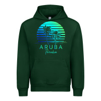 Forest Green Vintage Aruba Beach Tropical Vibes Vacation Souvenir Gift Urban Hoodie - longCreatives