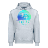 Heather Grey Vintage Aruba Beach Tropical Vibes Vacation Souvenir Gift Urban Hoodie - longCreatives