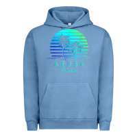 Pigment Pebble Blue Vintage Aruba Beach Tropical Vibes Vacation Souvenir Gift Urban Hoodie - longCreatives