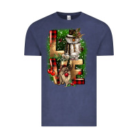 Vintage Denim love snowman gnome Vintage Tee - CowGirlArtShop