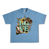 Pebble Blue Love boots hat western Cowboy Urban Heavy Tee - HowdyJamesFarm
