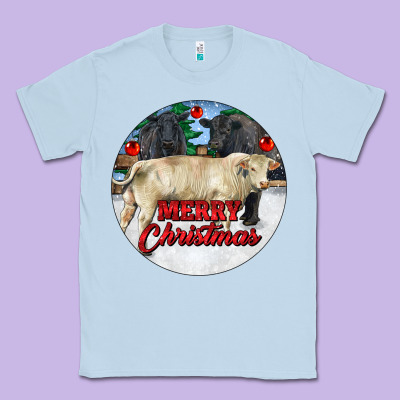 Merry Christmas Charolais Bull Classic Tee Designed By Ranaportraitstore