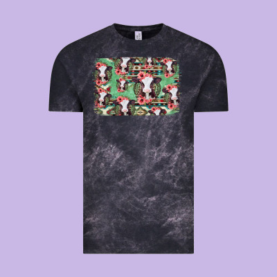 Baby Cow Floral Aztec Background Vintage Tee Designed By Jasminsmagicworld