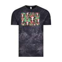 Cloud Black baby cow floral aztec background Vintage Tee - Jasminsmagicworld