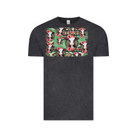 Vintage Black baby cow floral aztec background Vintage Tee - Jasminsmagicworld