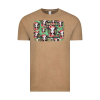 Vintage Coffee baby cow floral aztec background Vintage Tee - Jasminsmagicworld