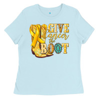 Give Cancer The Boot Childhood Cancer Ladies Tee | Teevron