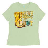 Matcha Give Cancer the boot Childhood Cancer Ladies Tee - NancyCooperArtShop