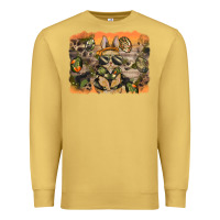 Antique Gold camouflage bunny background Premium Sweatshirt - BarkalooDesign