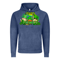 Vintage Denim St. Patrick's Day gnomes Vintage Hoodie - HowdyJamesFarm