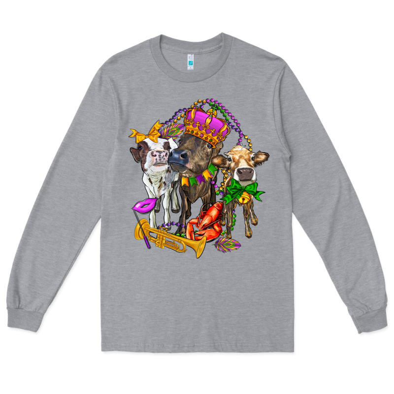 Little Cows And Mardi Gras Party Olivia Long Sleeve Tee by OliviaCreatesArt | Teevron
