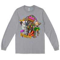 Heather Grey little cows and mardi gras party olivia Long Sleeve Tee - OliviaCreatesArt
