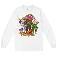 White little cows and mardi gras party olivia Long Sleeve Tee - OliviaCreatesArt