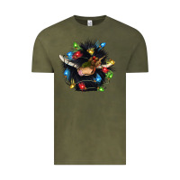 Vintage Olive christmas black angus gnome Vintage Tee - CowGirlArtShop