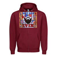 Burgundy best dad ever american flag Zipper Hoodie - Artiststas