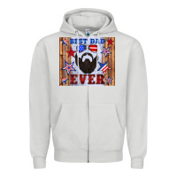 Dove Grey best dad ever american flag Zipper Hoodie - Artiststas