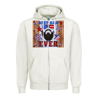 Oatmeal Heather best dad ever american flag Zipper Hoodie - Artiststas