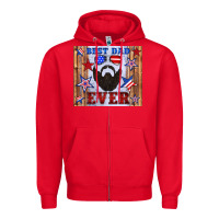 Red best dad ever american flag Zipper Hoodie - Artiststas