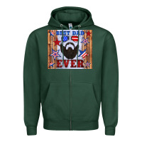 Sports Green best dad ever american flag Zipper Hoodie - Artiststas