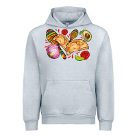 Heather Grey empanadas roses onion lime and avocado Urban Hoodie - AdoDesignShop