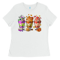 White Hallothanksmas coffee cups Ladies Tee - NancyCooperArtShop