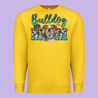 Bulldog Mom Premium Sweatshirt Designed By Barkaloodesign