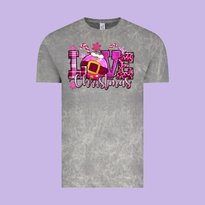 Love Christmas Pink Vintage Tee Designed By Cowgirlartshop