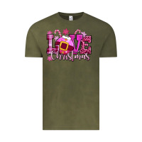 Vintage Olive love christmas pink Vintage Tee - CowGirlArtShop