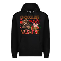 Black Chcolate is my Valentine Premium Hoodie - CowhideDigitalArt