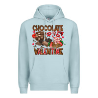 Blue Mist Chcolate is my Valentine Premium Hoodie - CowhideDigitalArt