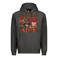 Charcoal Heather Chcolate is my Valentine Premium Hoodie - CowhideDigitalArt