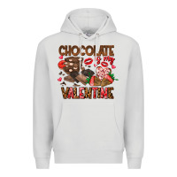 Dove Grey Chcolate is my Valentine Premium Hoodie - CowhideDigitalArt