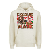 Oatmeal Heather Chcolate is my Valentine Premium Hoodie - CowhideDigitalArt