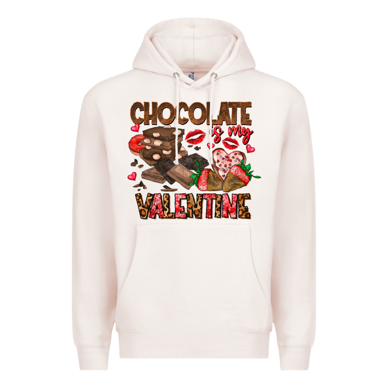 Chcolate Is My Valentine Premium Hoodie by CowhideDigitalArt | Teevron