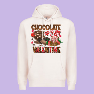 Chcolate Is My Valentine Premium Hoodie Designed By Cowhidedigitalart