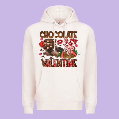 Chcolate Is My Valentine Premium Hoodie Designed By Cowhidedigitalart
