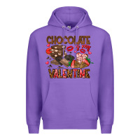 Purple Chcolate is my Valentine Premium Hoodie - CowhideDigitalArt
