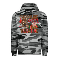 Slate Camo Chcolate is my Valentine Premium Hoodie - CowhideDigitalArt