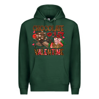 Sports Green Chcolate is my Valentine Premium Hoodie - CowhideDigitalArt