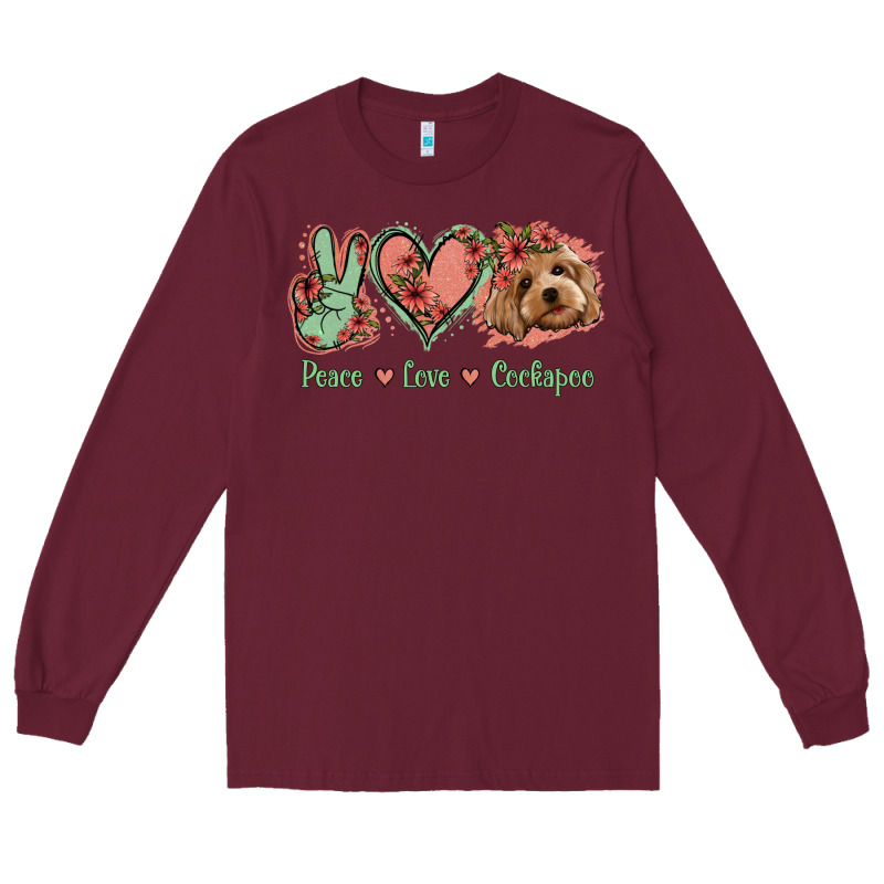 Peace Love Cockapoo Long Sleeve Tee by Jasminsmagicworld | Teevron