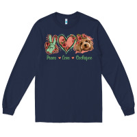 Navy Peace Love Cockapoo Long Sleeve Tee - Jasminsmagicworld