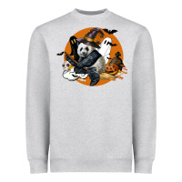 Heather Grey panda hallowen Heavyweight Sweatshirt - LillyAllenDesigns