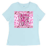 Baby Blue Faith hope cure Cancer Ladies Tee - NancyCooperArtShop