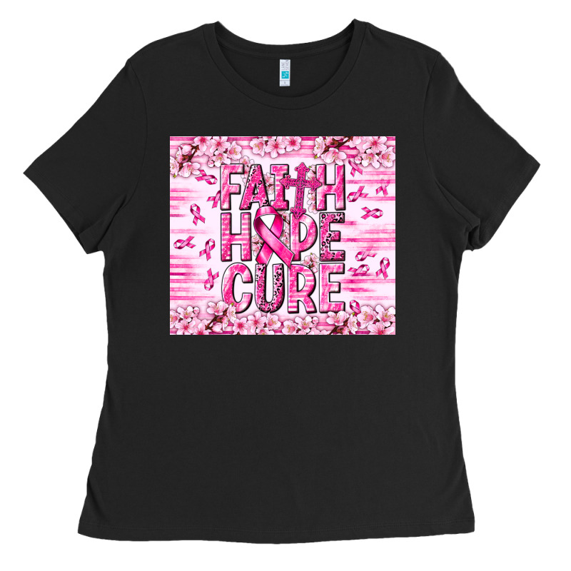 Faith Hope Cure Cancer Ladies Tee by NancyCooperArtShop | Teevron