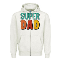 Oatmeal Heather super dad Zipper Hoodie - Artiststas