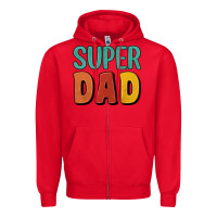 Red super dad Zipper Hoodie - Artiststas