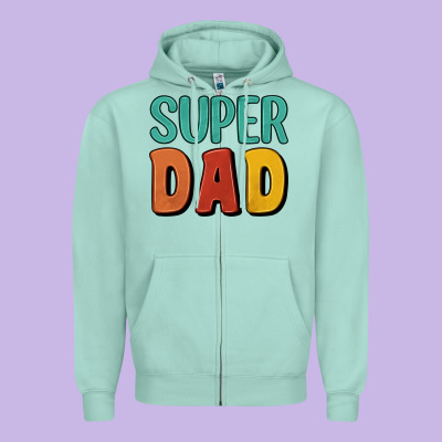 Super Dad Zipper Hoodie Designed By Artiststas