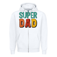 White super dad Zipper Hoodie - Artiststas